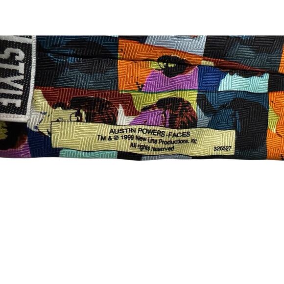 Ralph Marlin RM Style Austin Powers Faces Multicolor 1999 Vintage Necktie - Picture 5 of 7